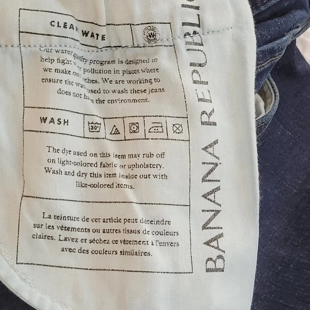 Banana Republic Tapered Fit RMD dark wash plain Jeans Sz 36x30